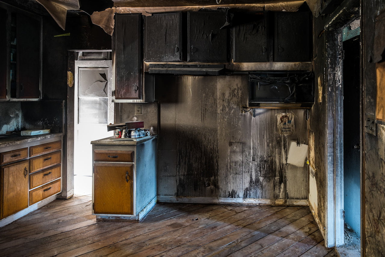 Burned house interior | Valley Restoration and Construction